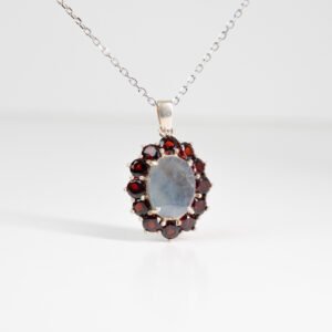 Blue sapphire & Garnet Necklace