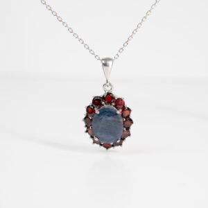 Blue sapphire & Garnet Necklace