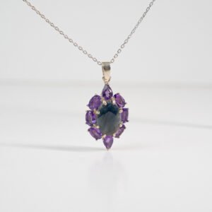 Blue sapphire & Amethyst Necklace