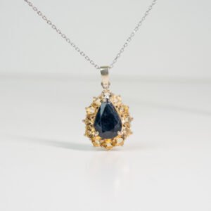 Blue Sapphire & Citrine Necklace