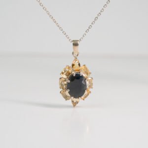 Blue sapphire & Citrine Necklace