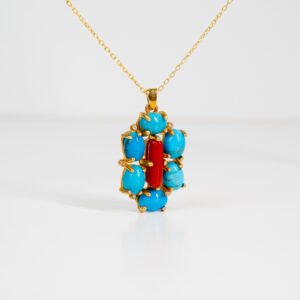 Turquoise & Coral Necklace