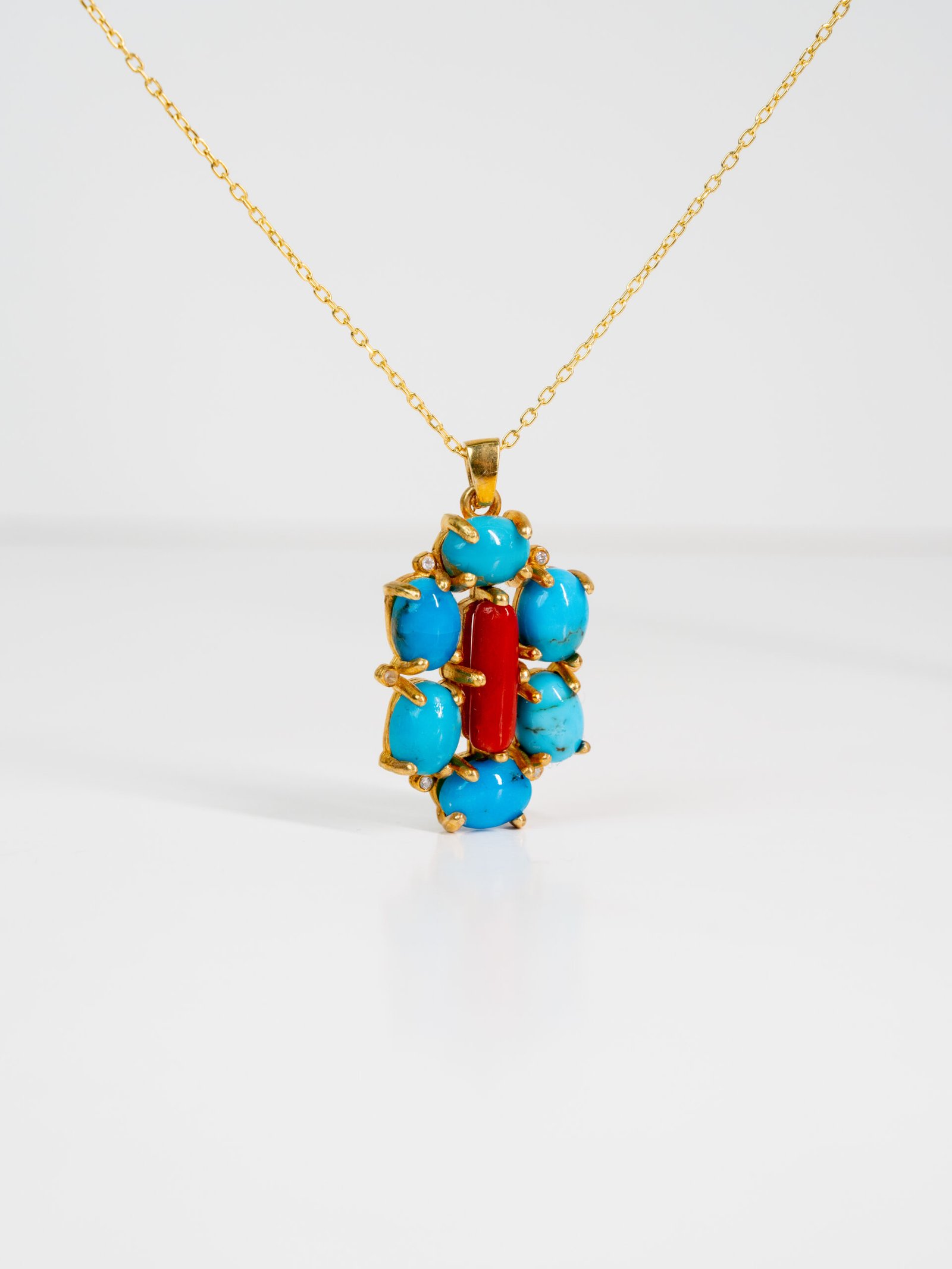 Turquoise & Coral Necklace