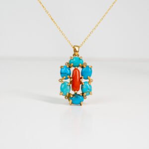 Turquoise & Coral Necklace